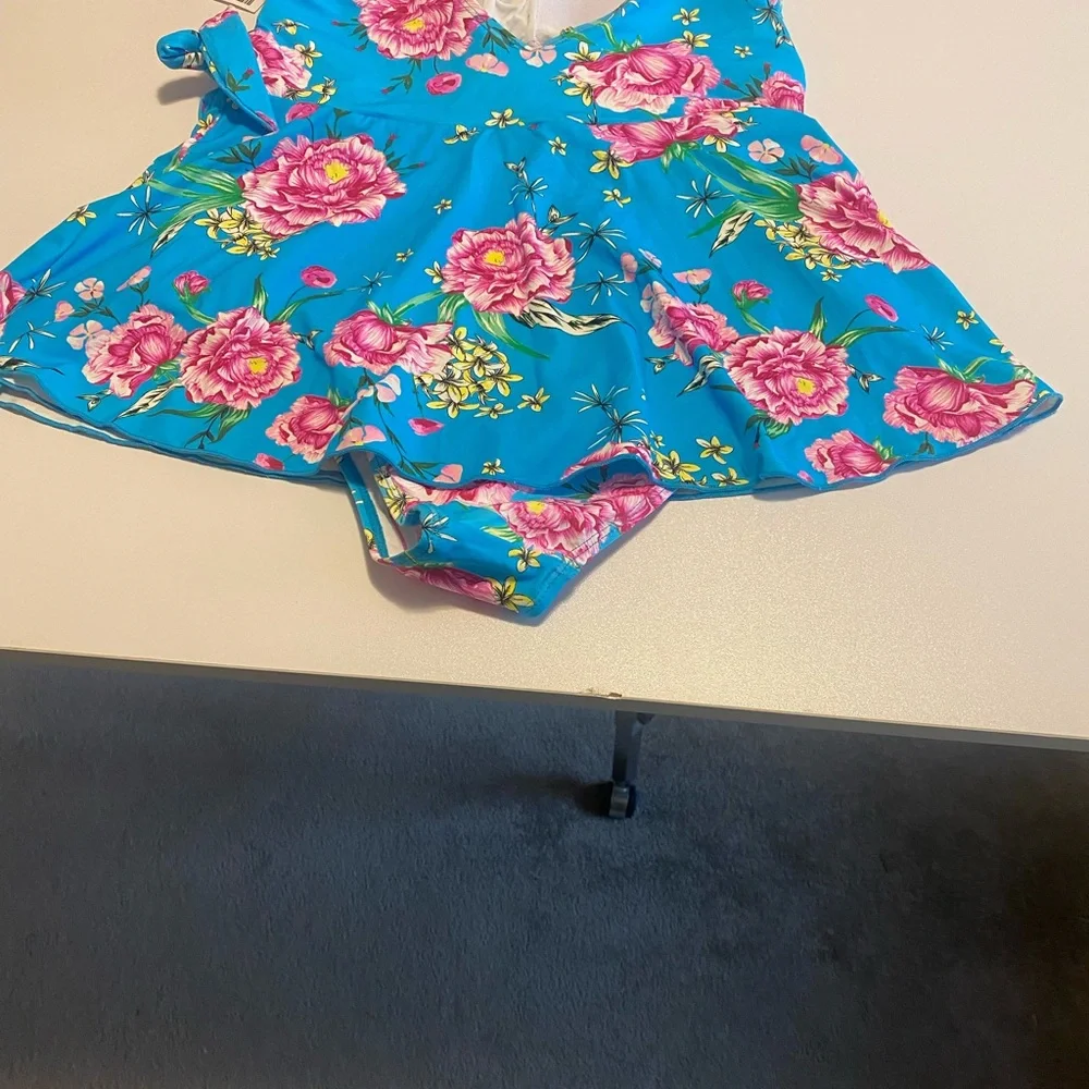 Vibrant Floral Swim Dress - Picture 6 of 6
